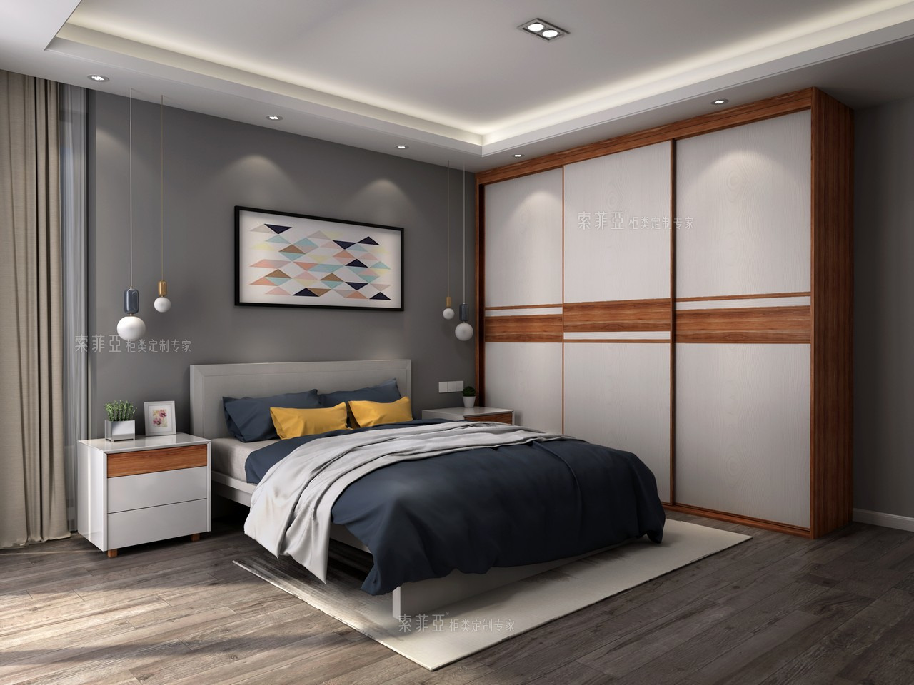 主卧效果图片_大气温馨环保主卧装修设计效果图欣赏-索菲亚全屋定制