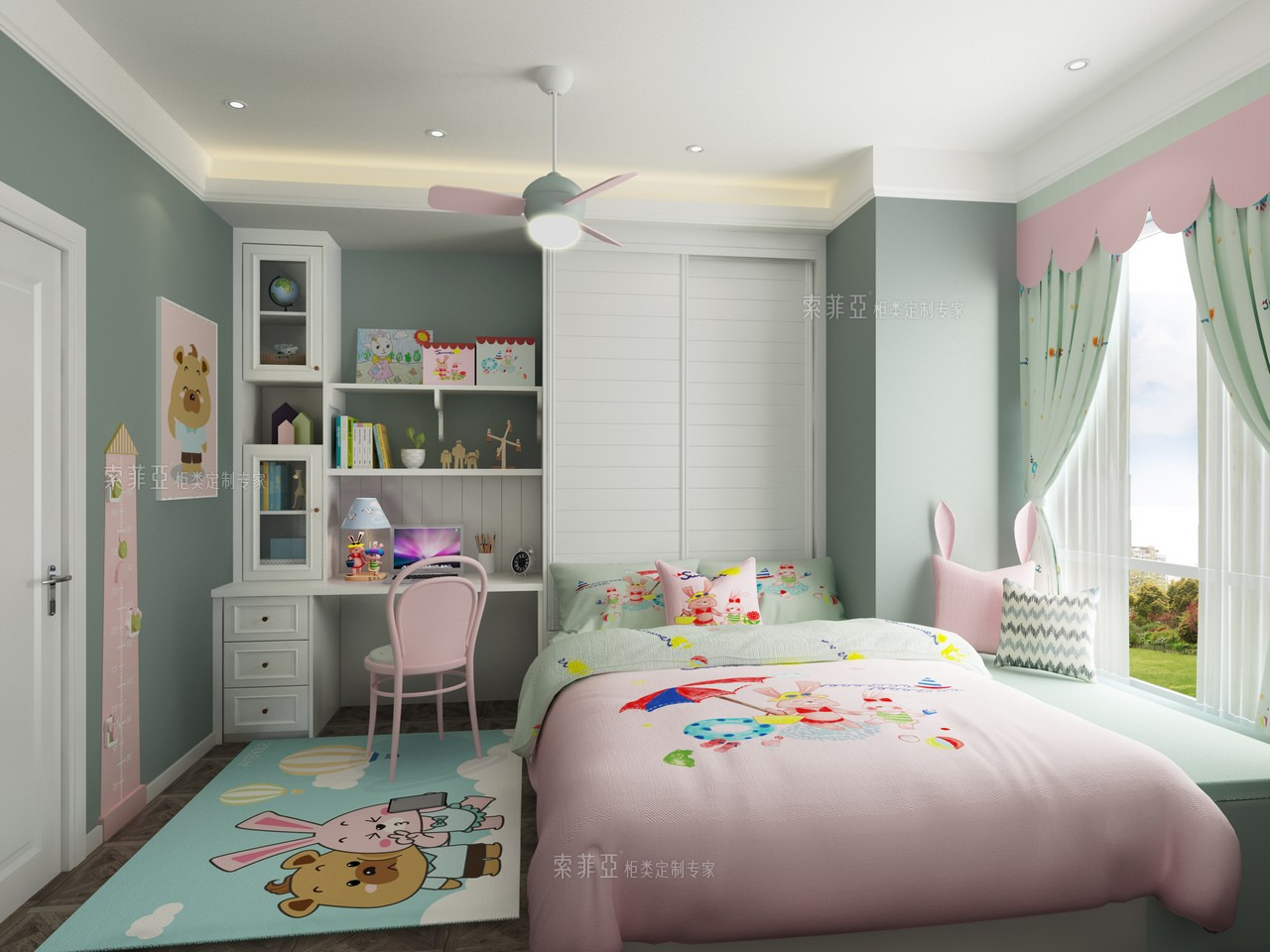 儿童房装修效果图_斑斓色彩风儿童房设计效果图欣赏-索菲亚全屋定制