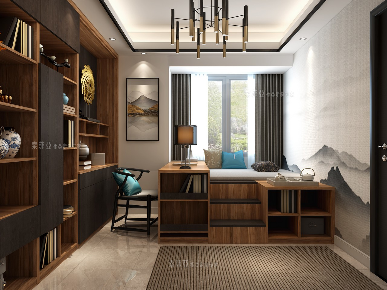 细腻新中式书房