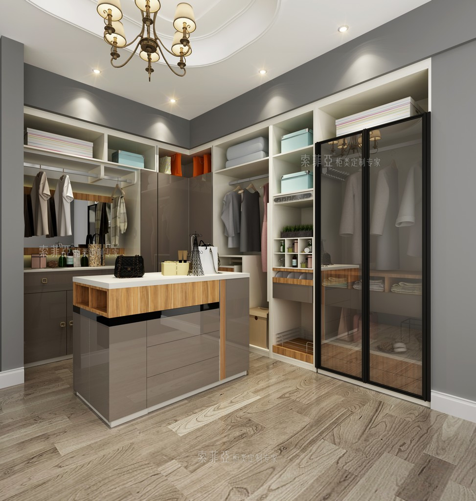 衣帽间整体衣柜设计图,衣帽间样式款图片大全-索菲亚商城