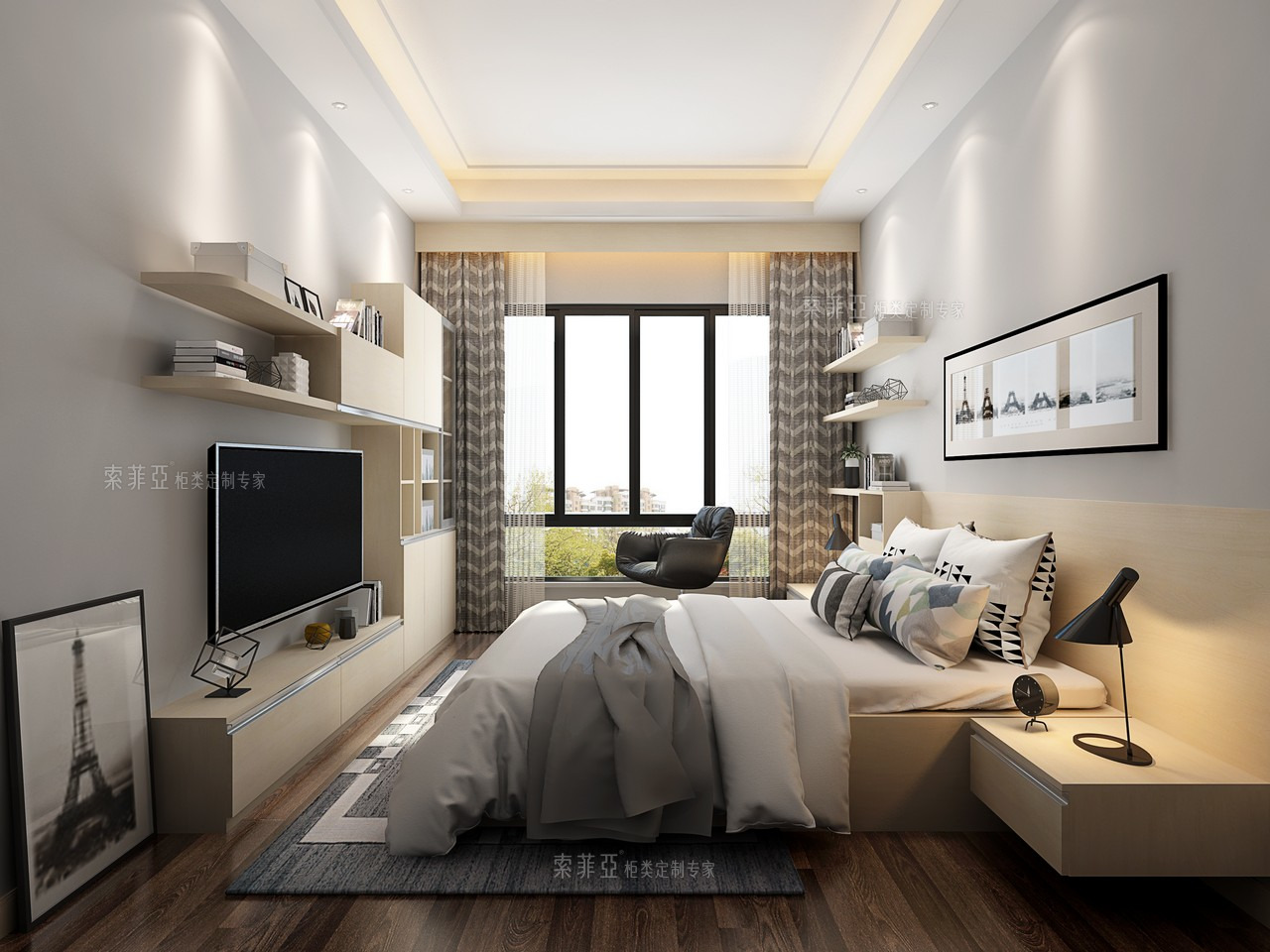 10平米卧室装修效果图,卧室房间装修图片-索菲亚商城