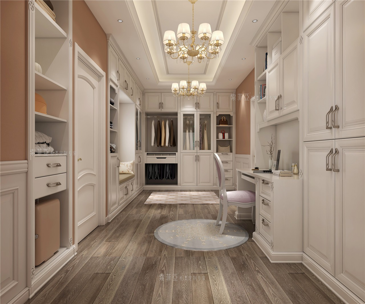 u型衣帽间设计图片大全,现代衣帽间图片大全-索菲亚商城