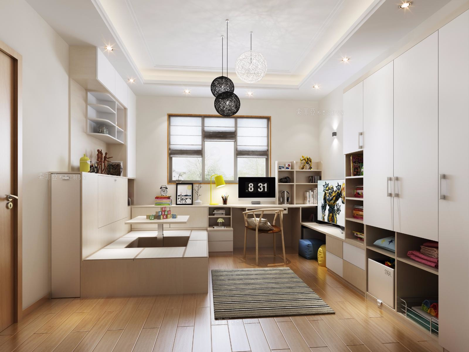 环保全屋定制装修效果图_大气温馨环保全屋定制设计效果图欣赏-索菲亚